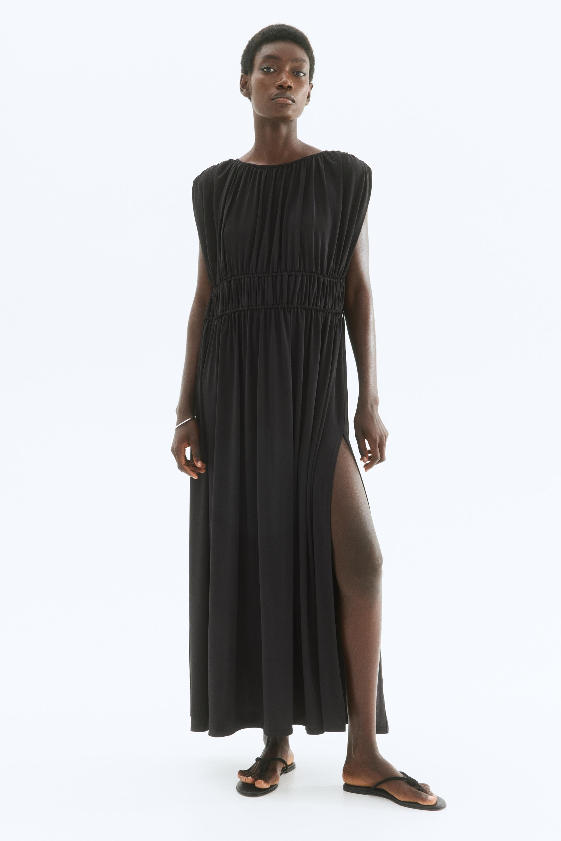 draped drawstring dress