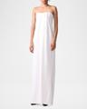 draped-front strapless gown