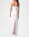 draped-front strapless gown