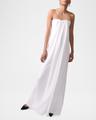 draped-front strapless gown