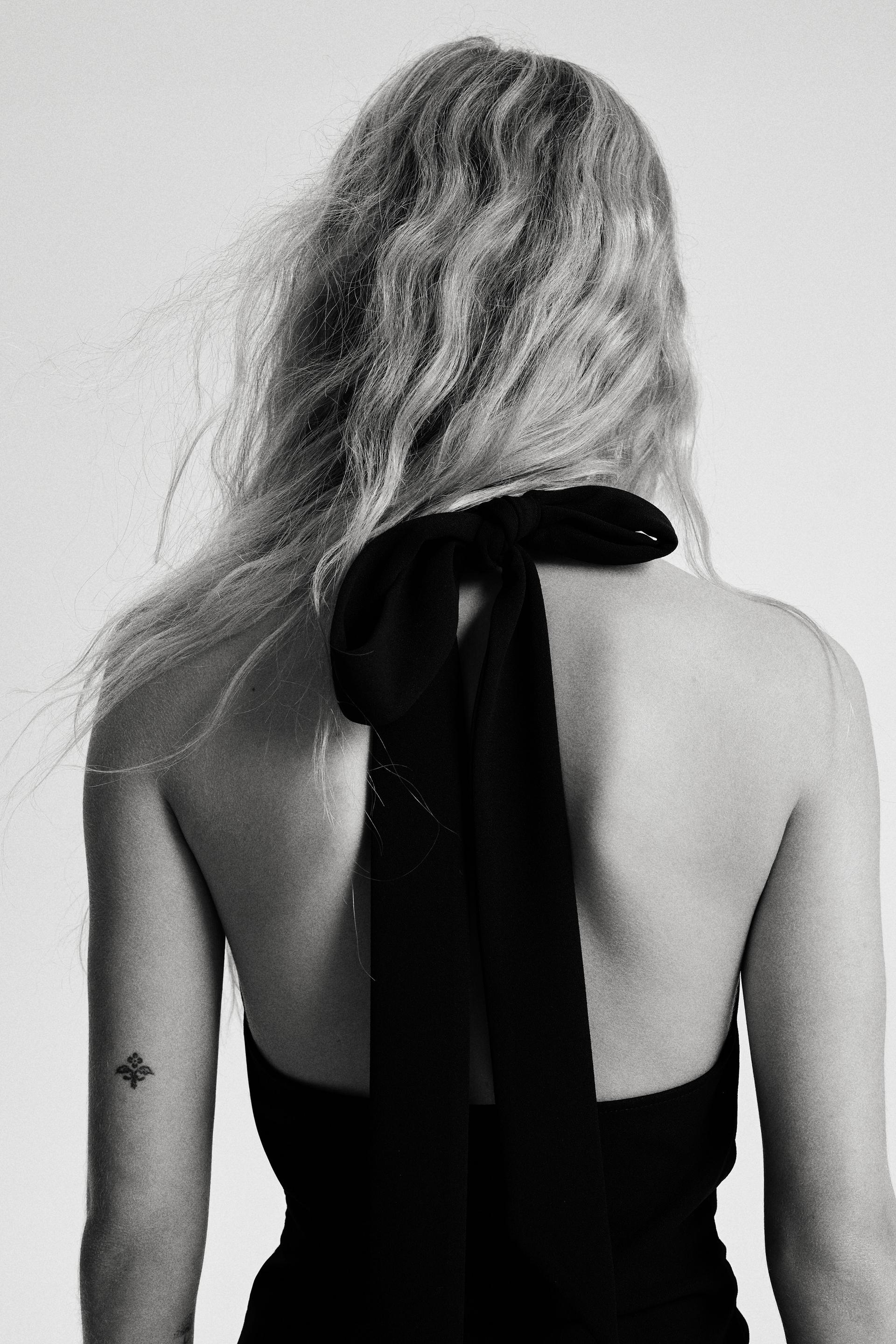 draped halterneck dress