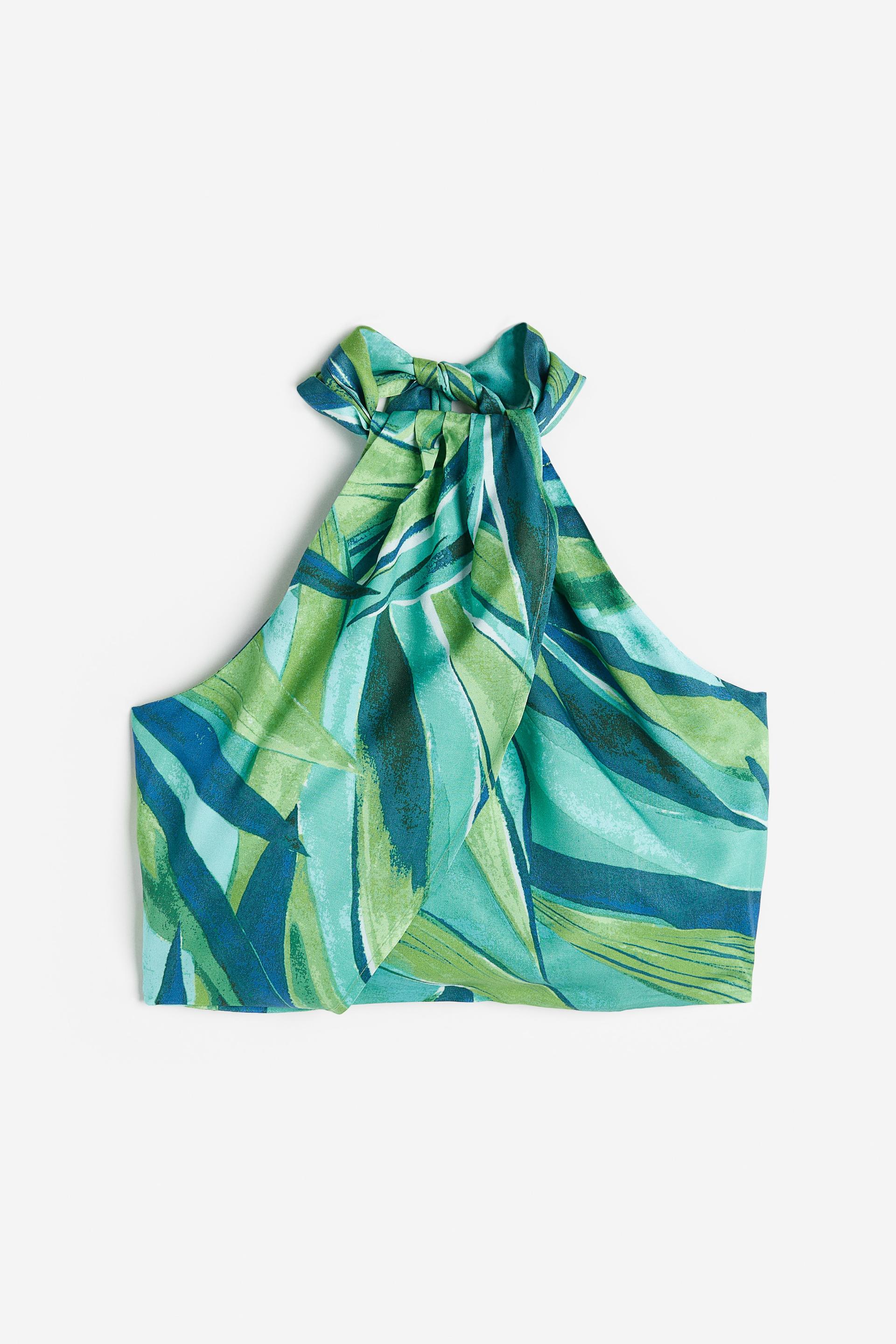 draped halterneck top