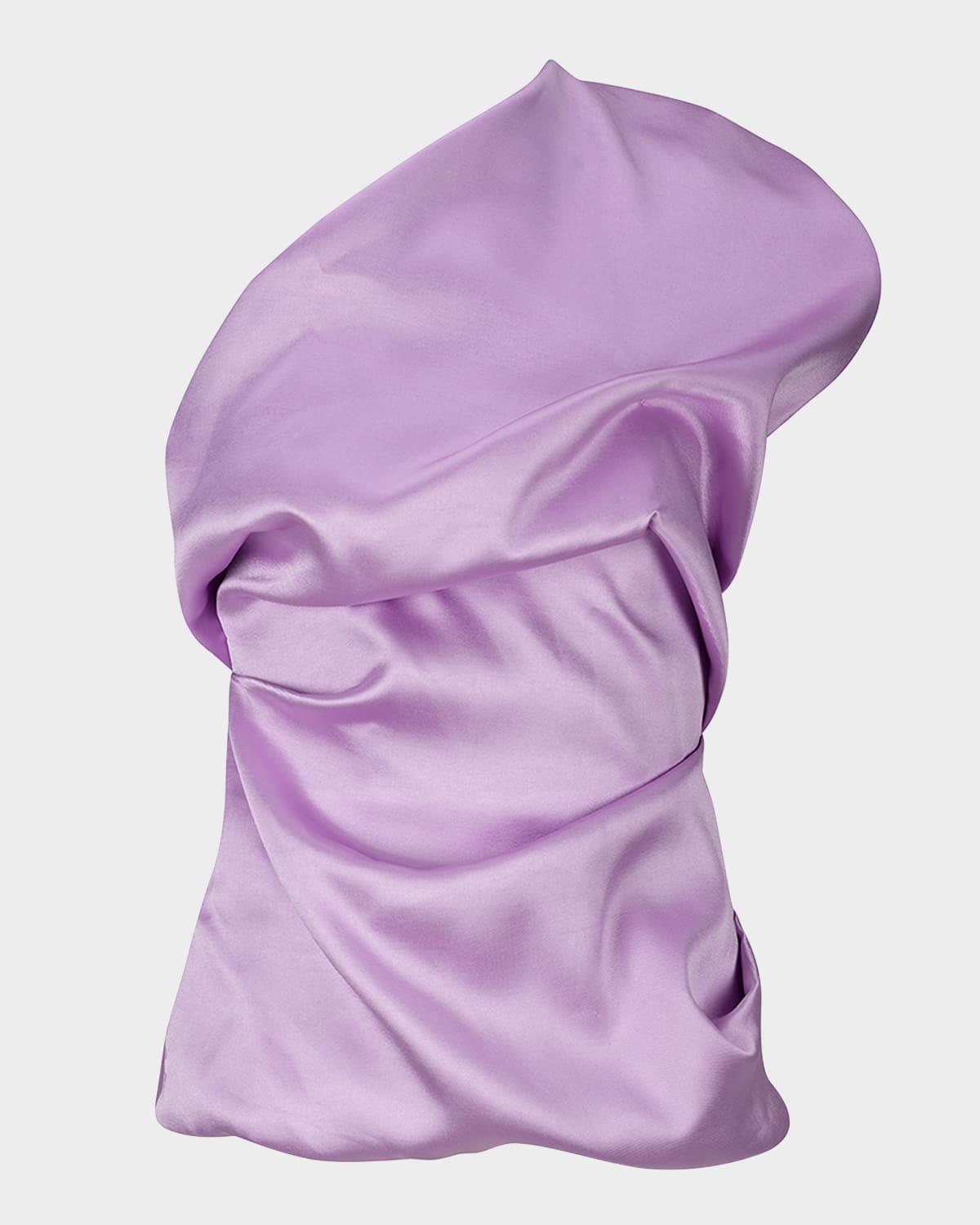 draped heavy satin sleeveless top