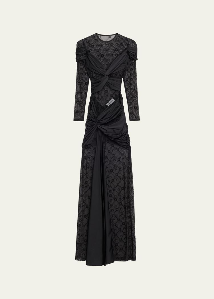 draped jersey knotted dress