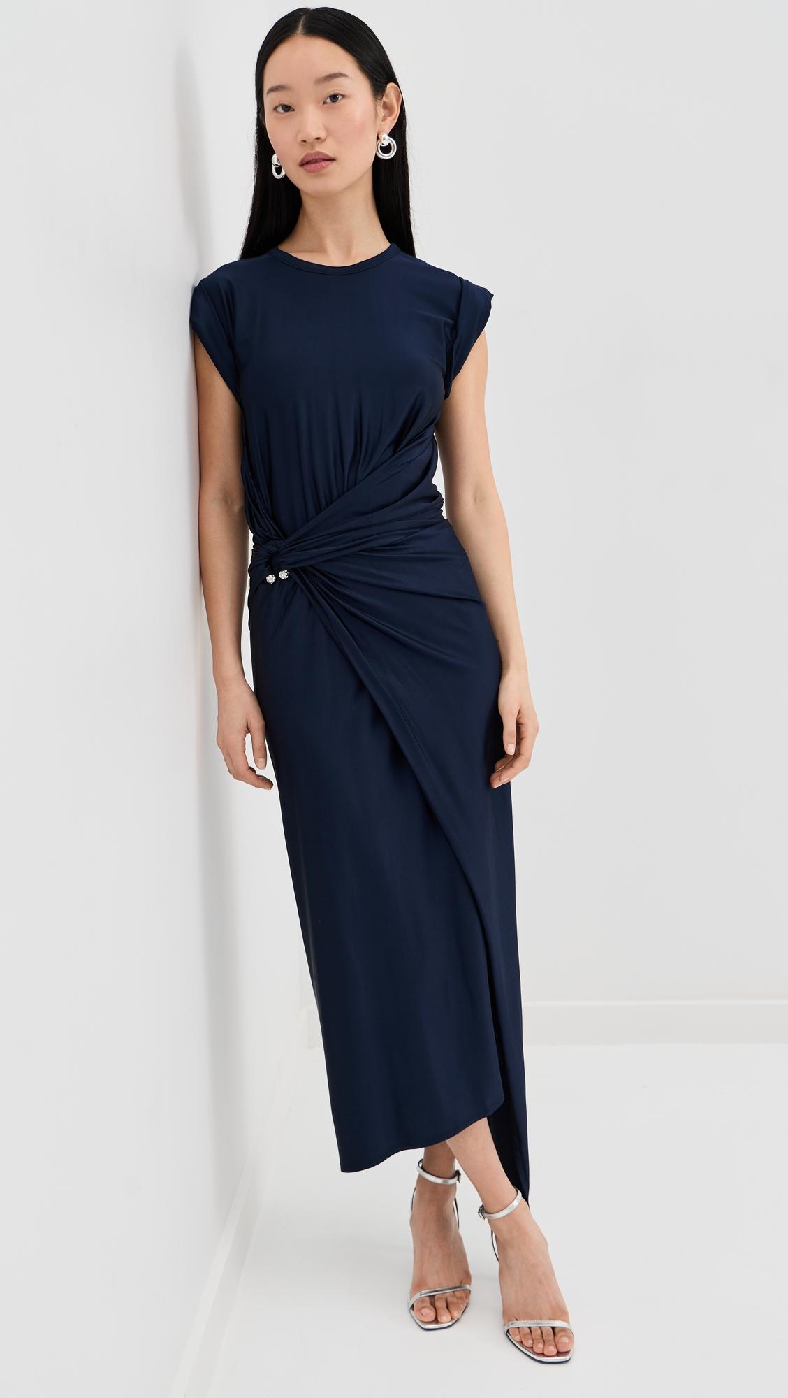 draped jersey maxi dress