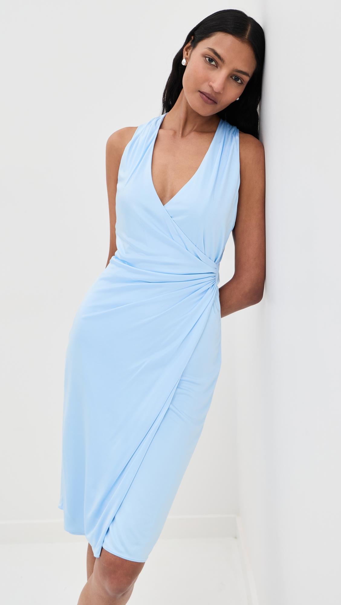 draped jersey midi dress