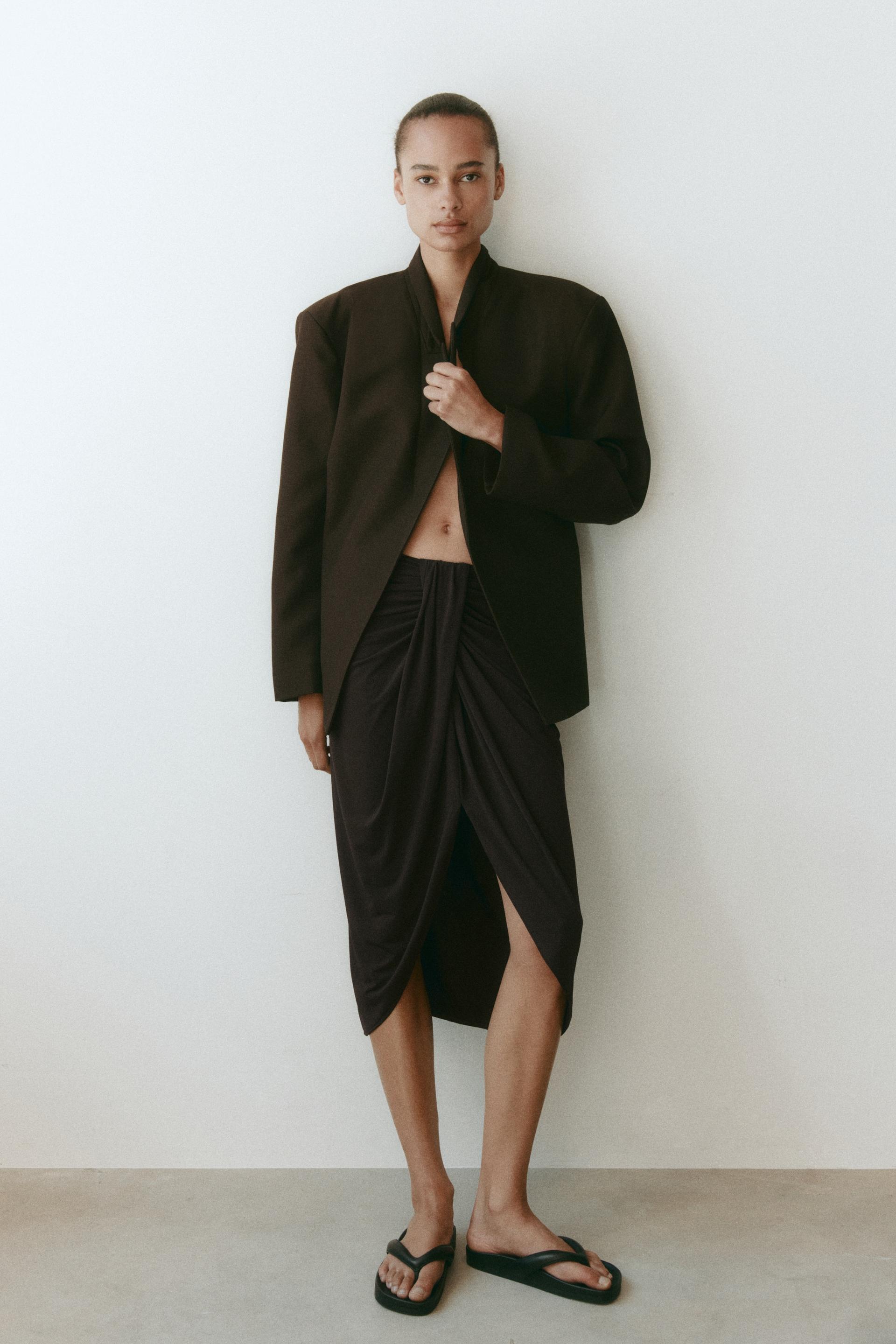 draped jersey skirt