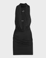draped lustrous jersey mini cocktail dress