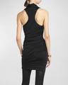 draped lustrous jersey mini cocktail dress
