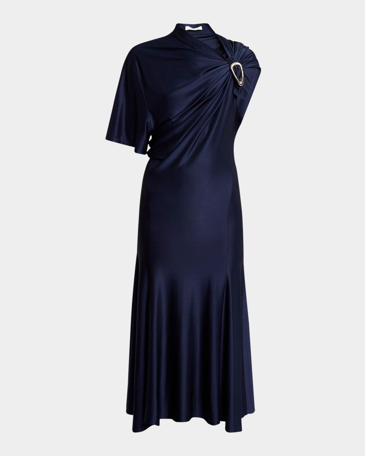 draped midi dress