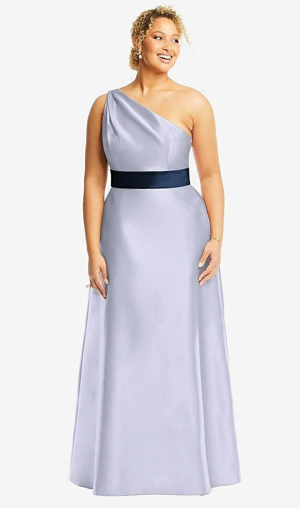 draped one-shoulder satin maxi dress with pockets