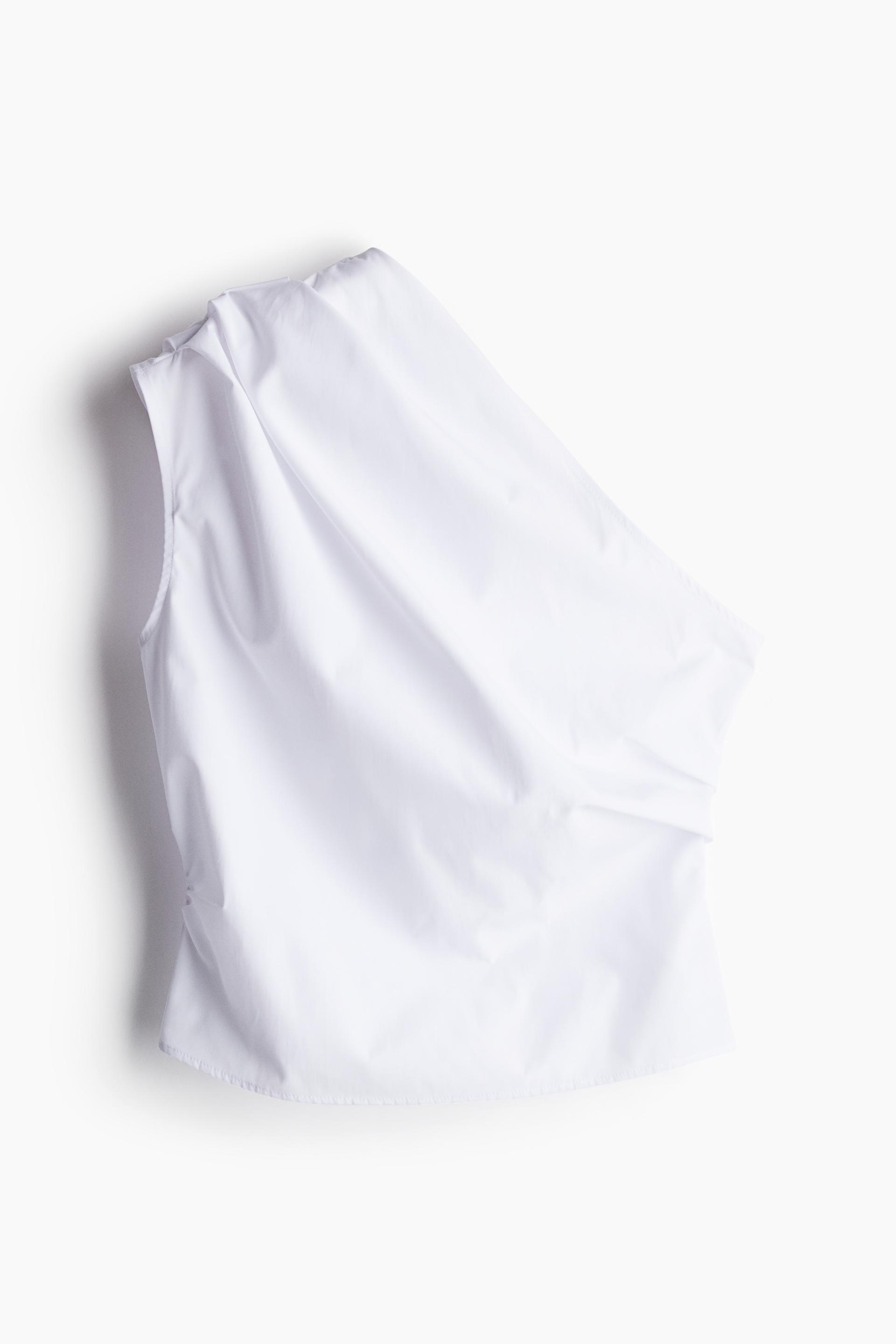 draped one-shoulder top