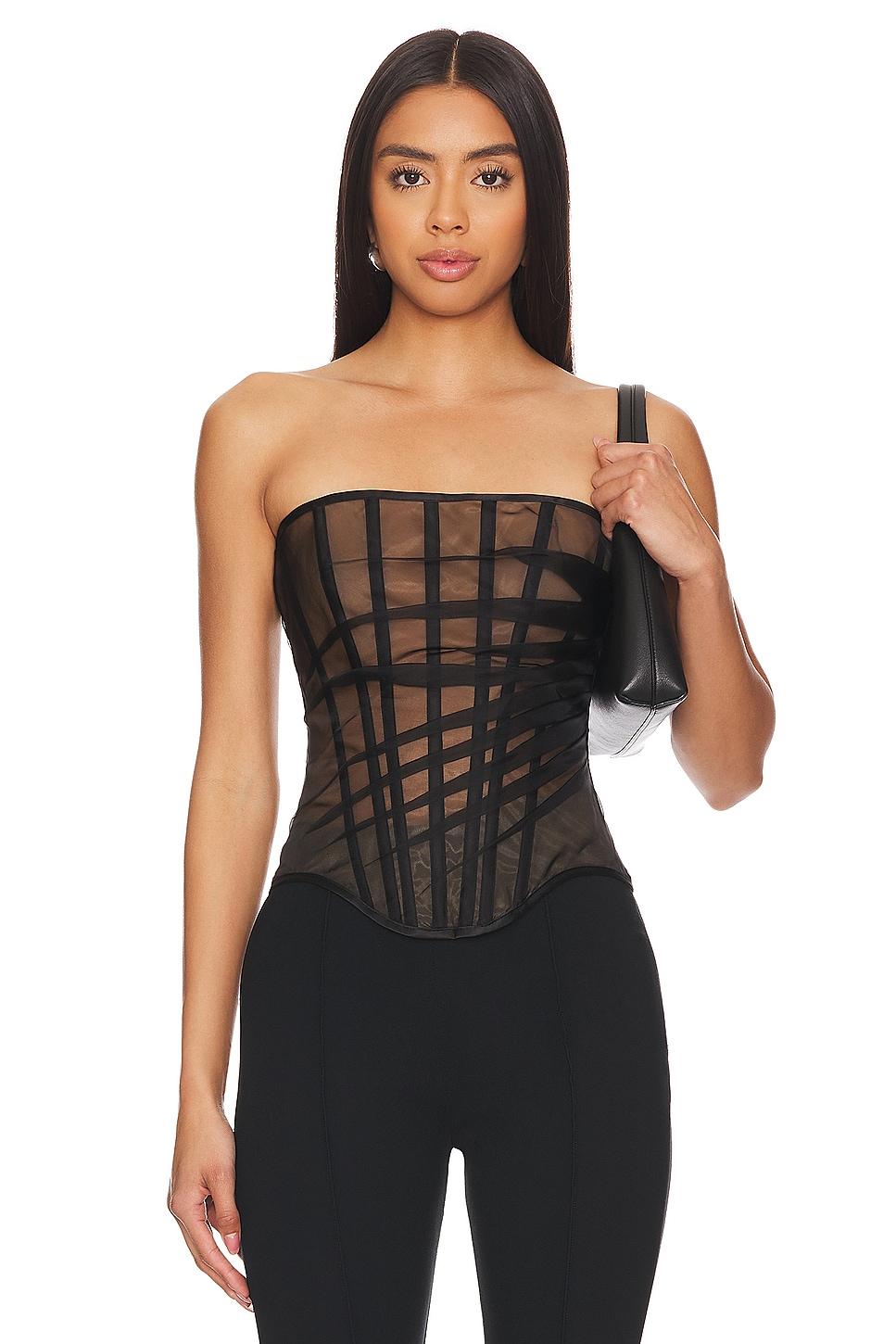 draped organza corset top