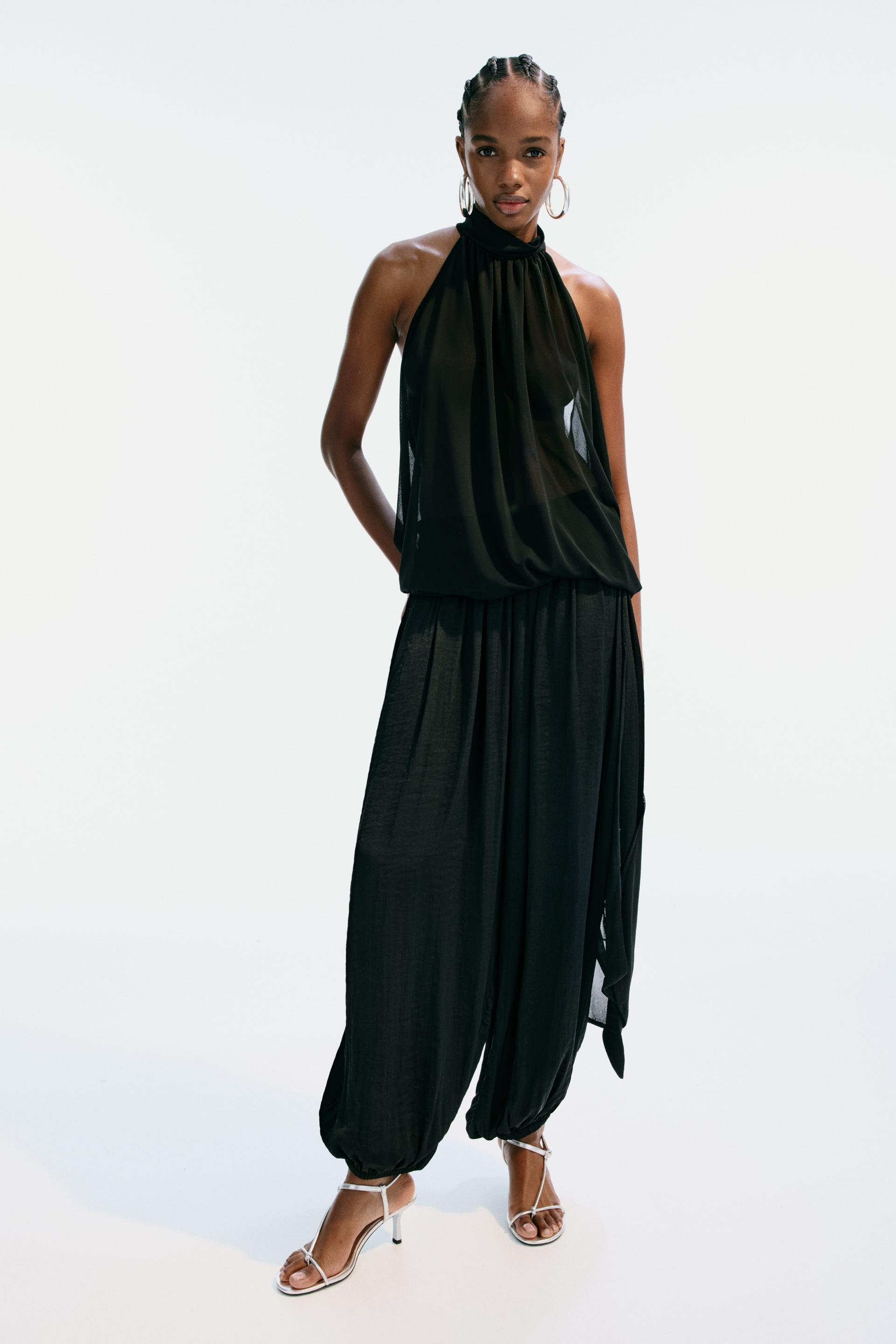draped-panel balloon-leg pants