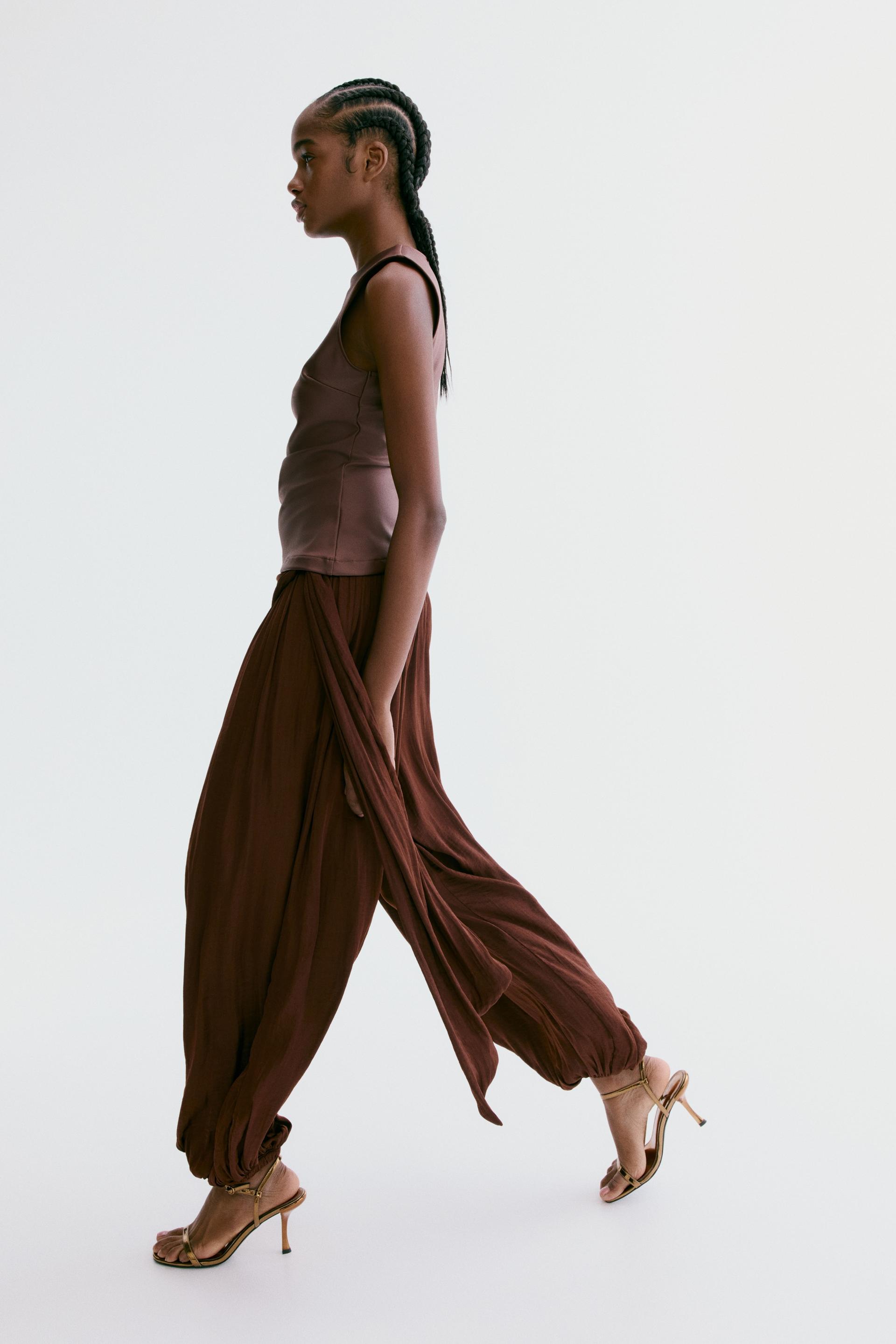 draped-panel balloon-leg pants