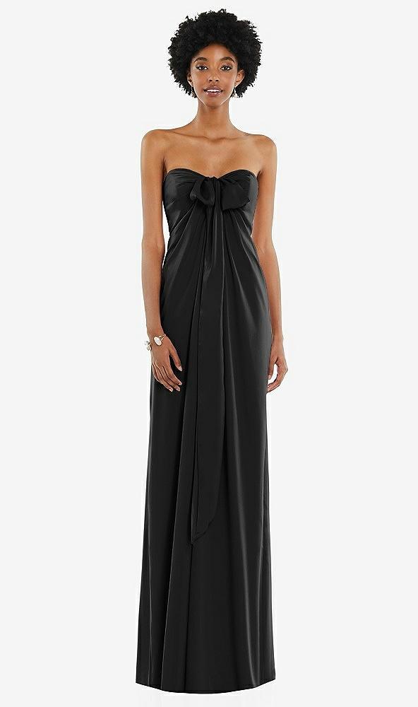 draped satin grecian column gown with convertible straps