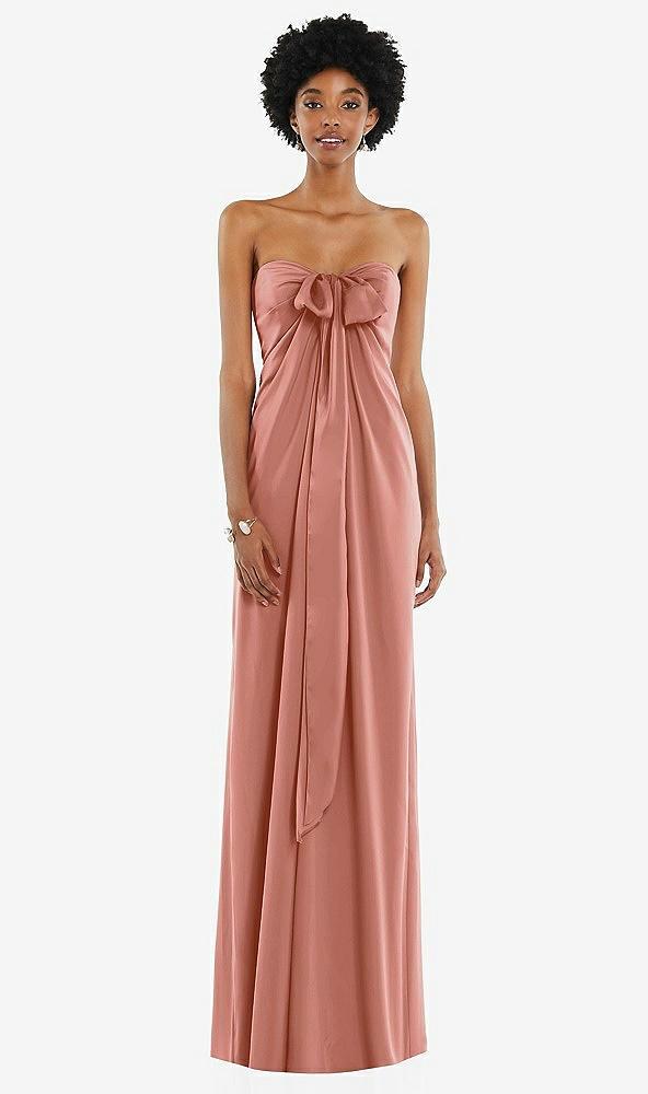 draped satin grecian column gown with convertible straps