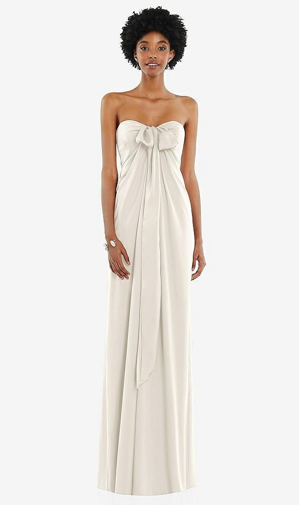 draped satin grecian column gown with convertible straps