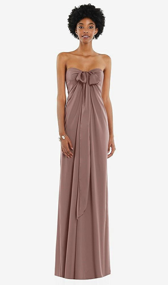 draped satin grecian column gown with convertible straps