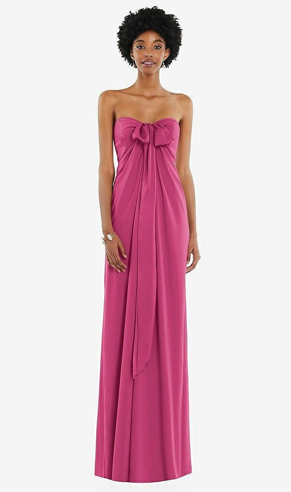 draped satin grecian column gown with convertible straps