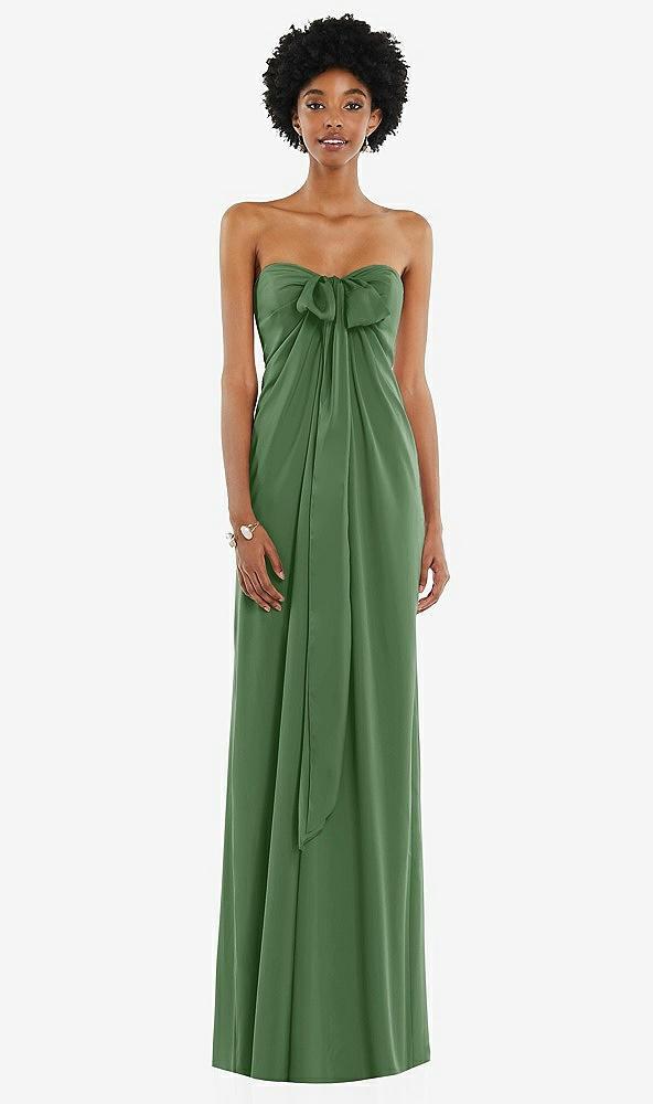 draped satin grecian column gown with convertible straps