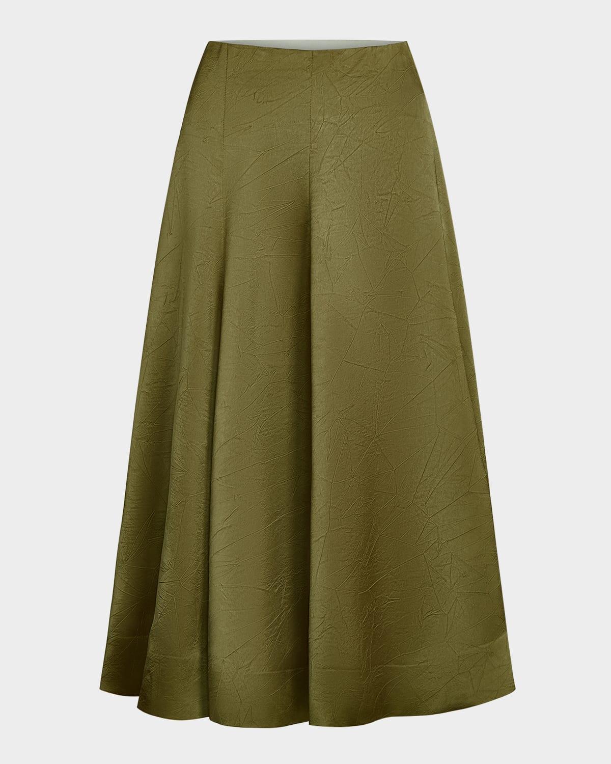 draped satin skirt