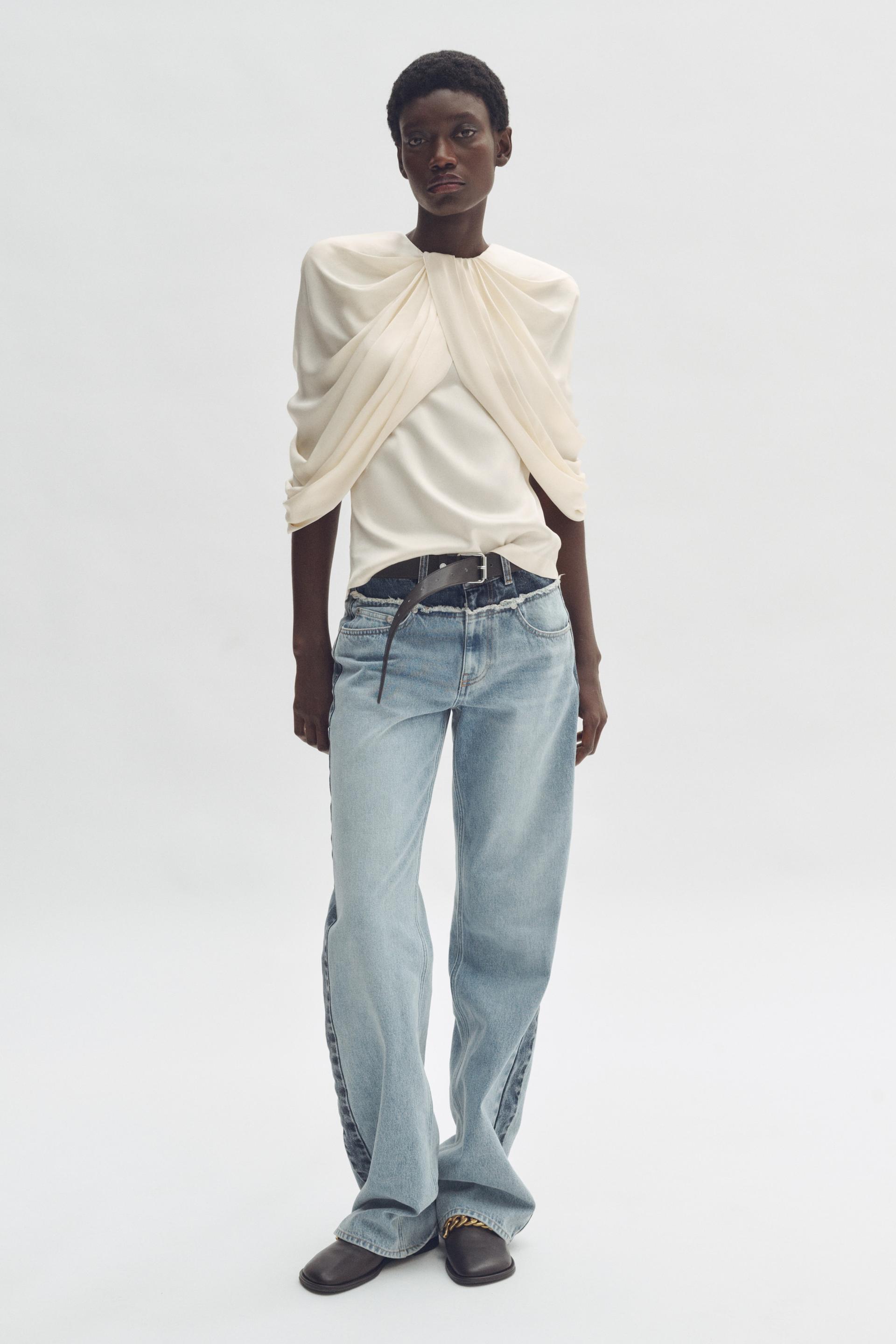 draped satin top