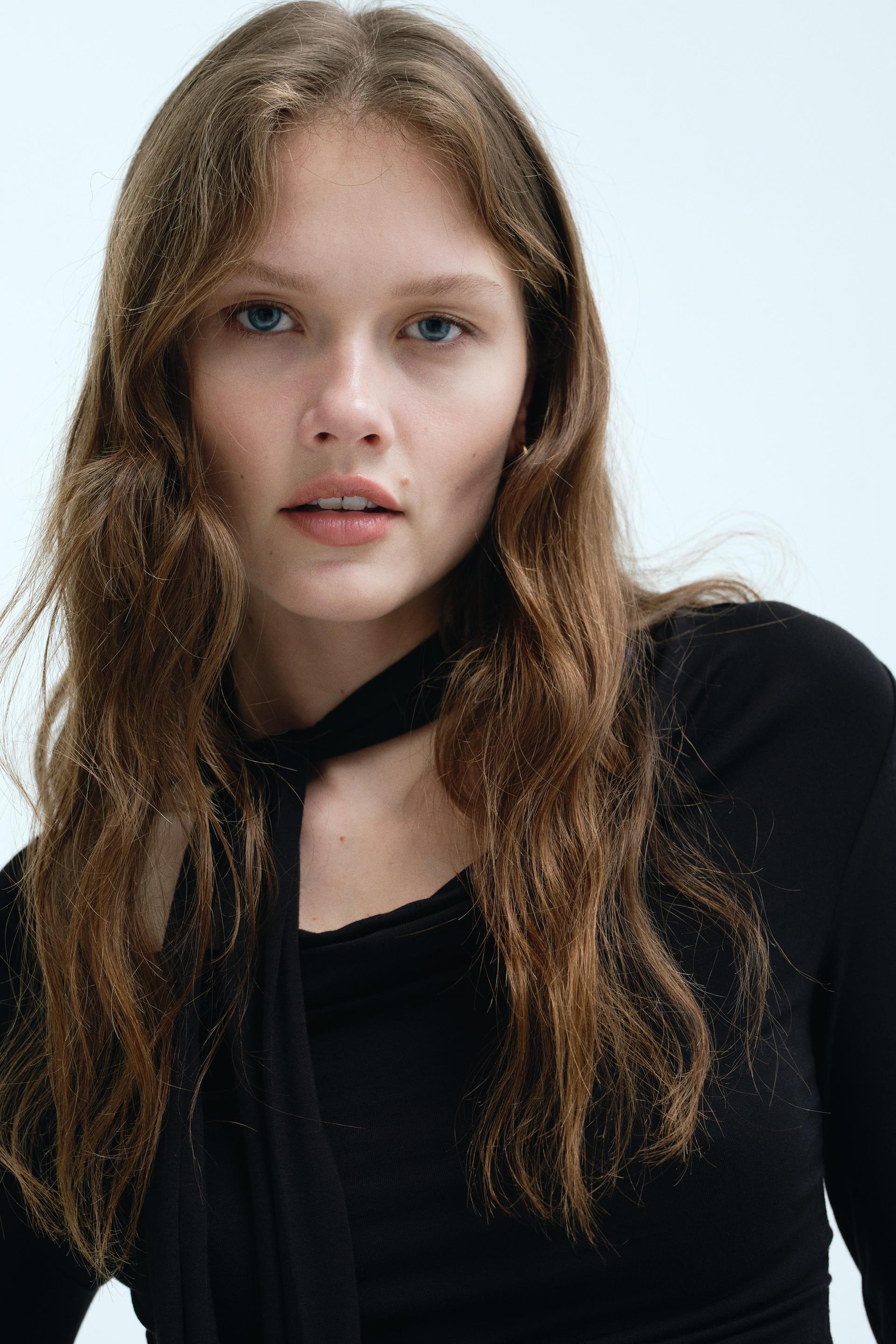 draped scarf-detail top