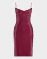 draped sequined sleeveless midi dress