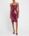 draped sequined sleeveless midi dress