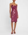 draped sequined sleeveless midi dress