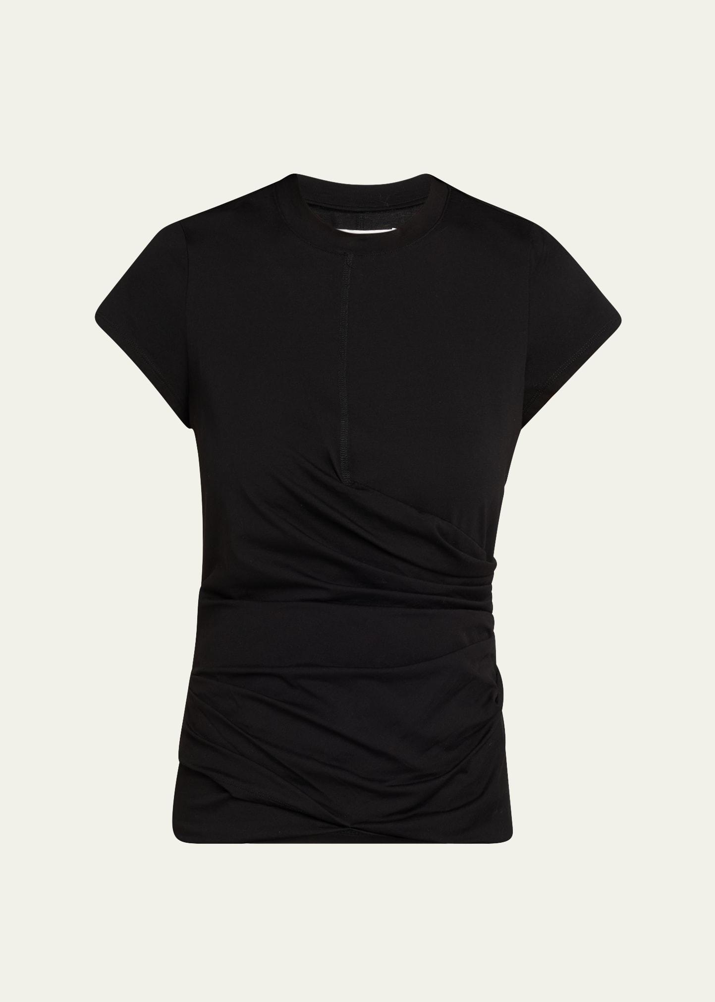 draped short-sleeve tee
