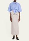 draped short-sleeve top
