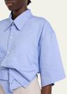 draped short-sleeve top