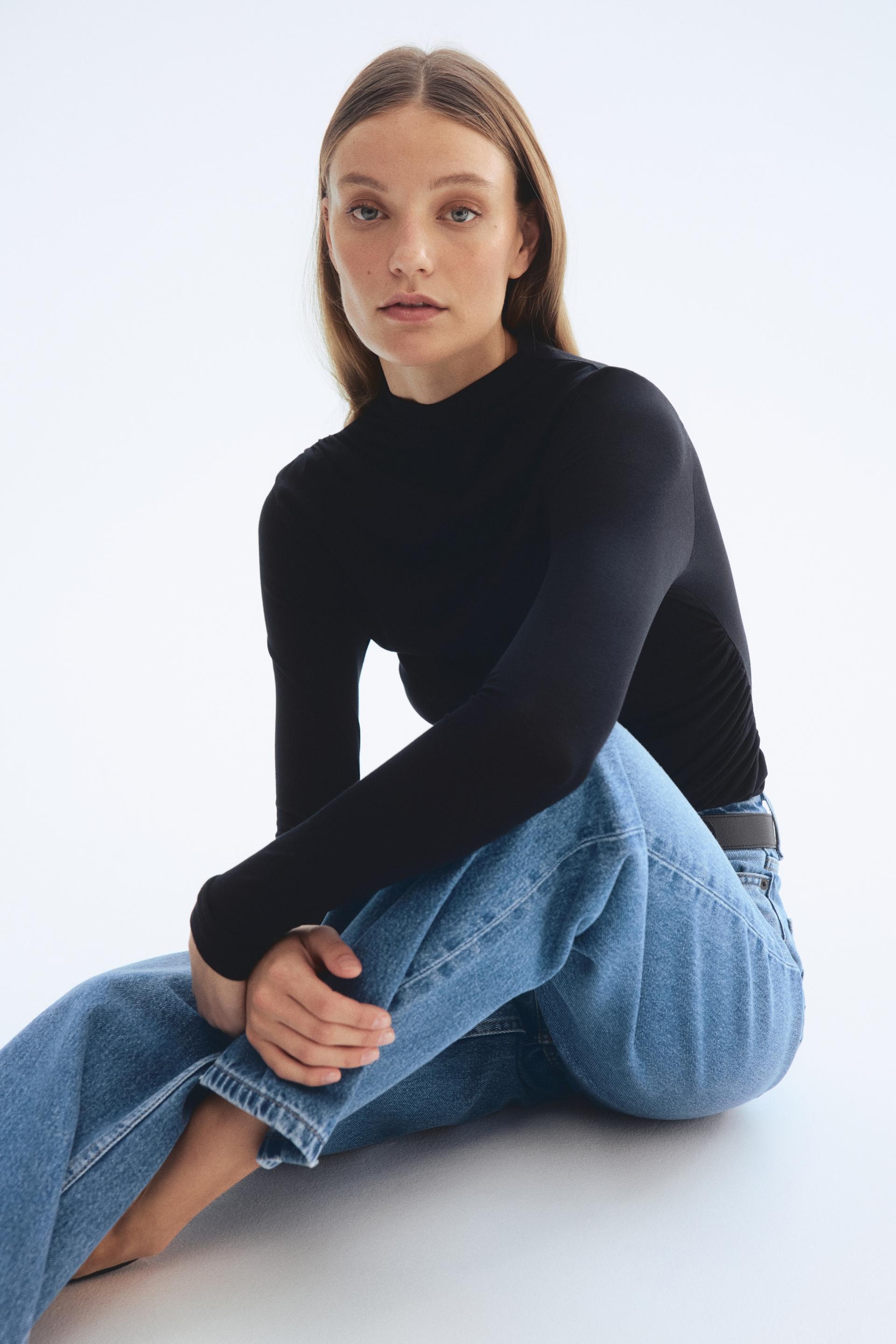 draped silk-blend top
