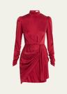 draped silk mini dress