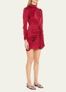 draped silk mini dress