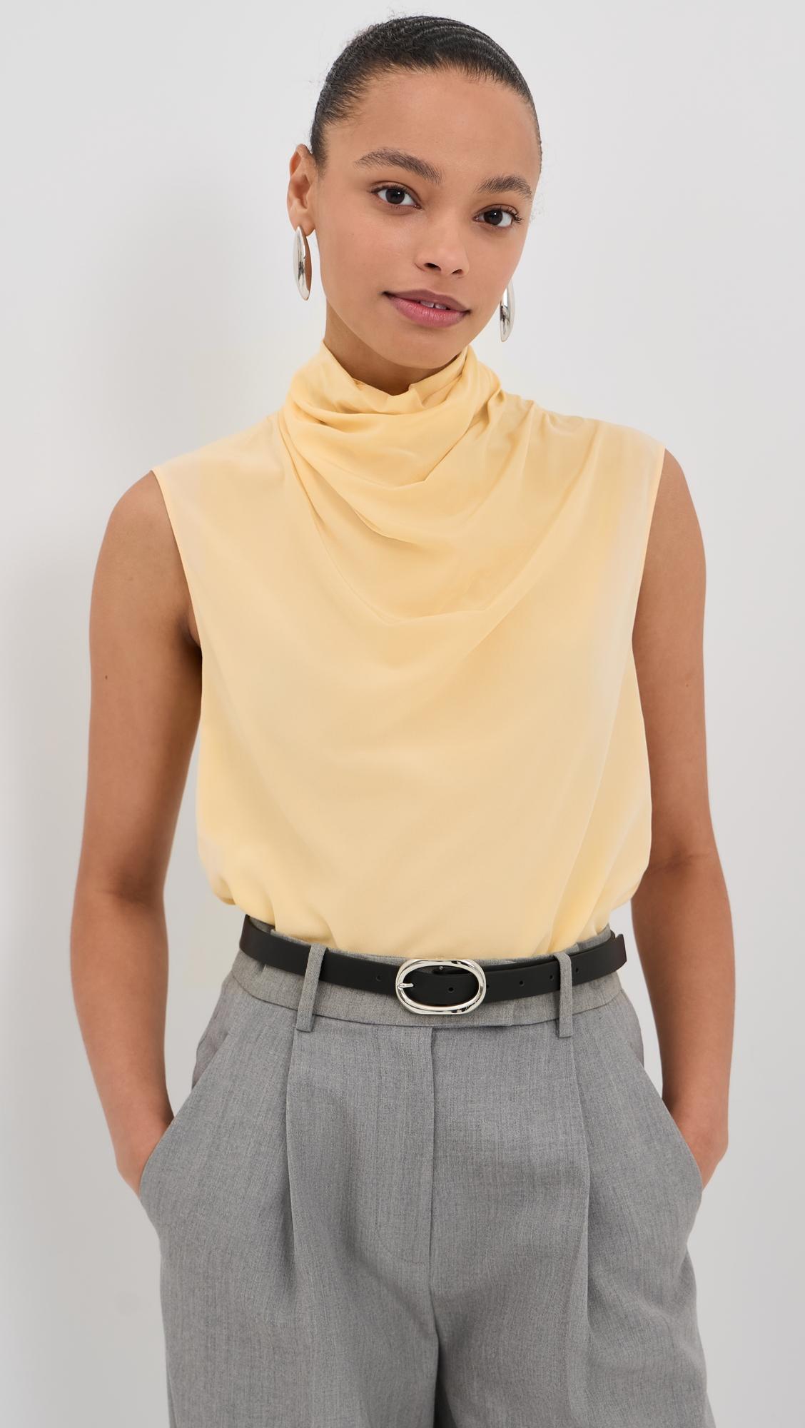 draped silk top