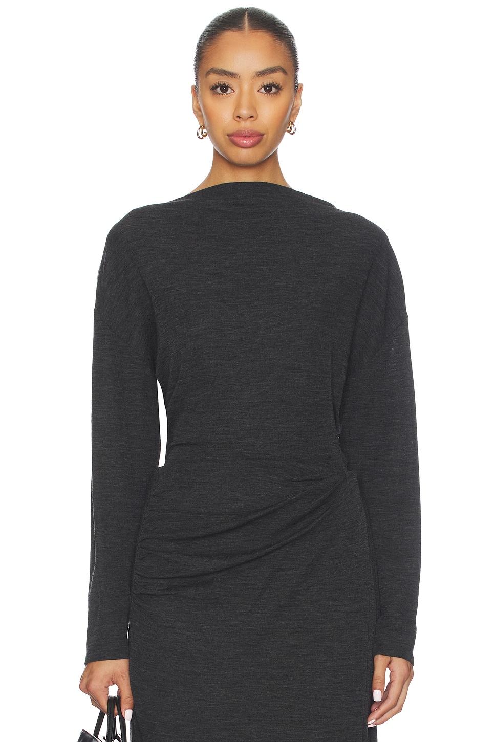 draped slash neck top