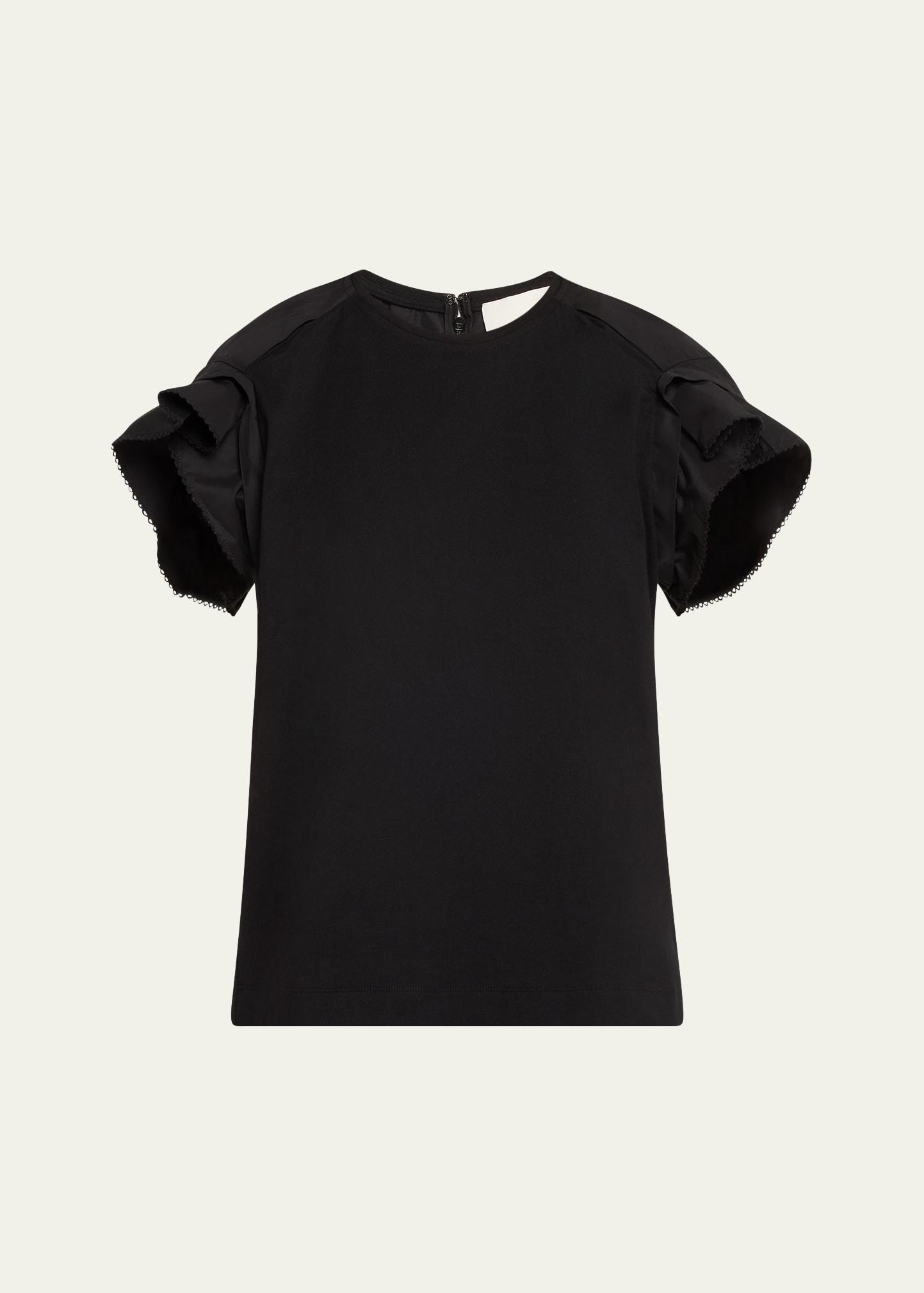 draped-sleeve combo t-shirt