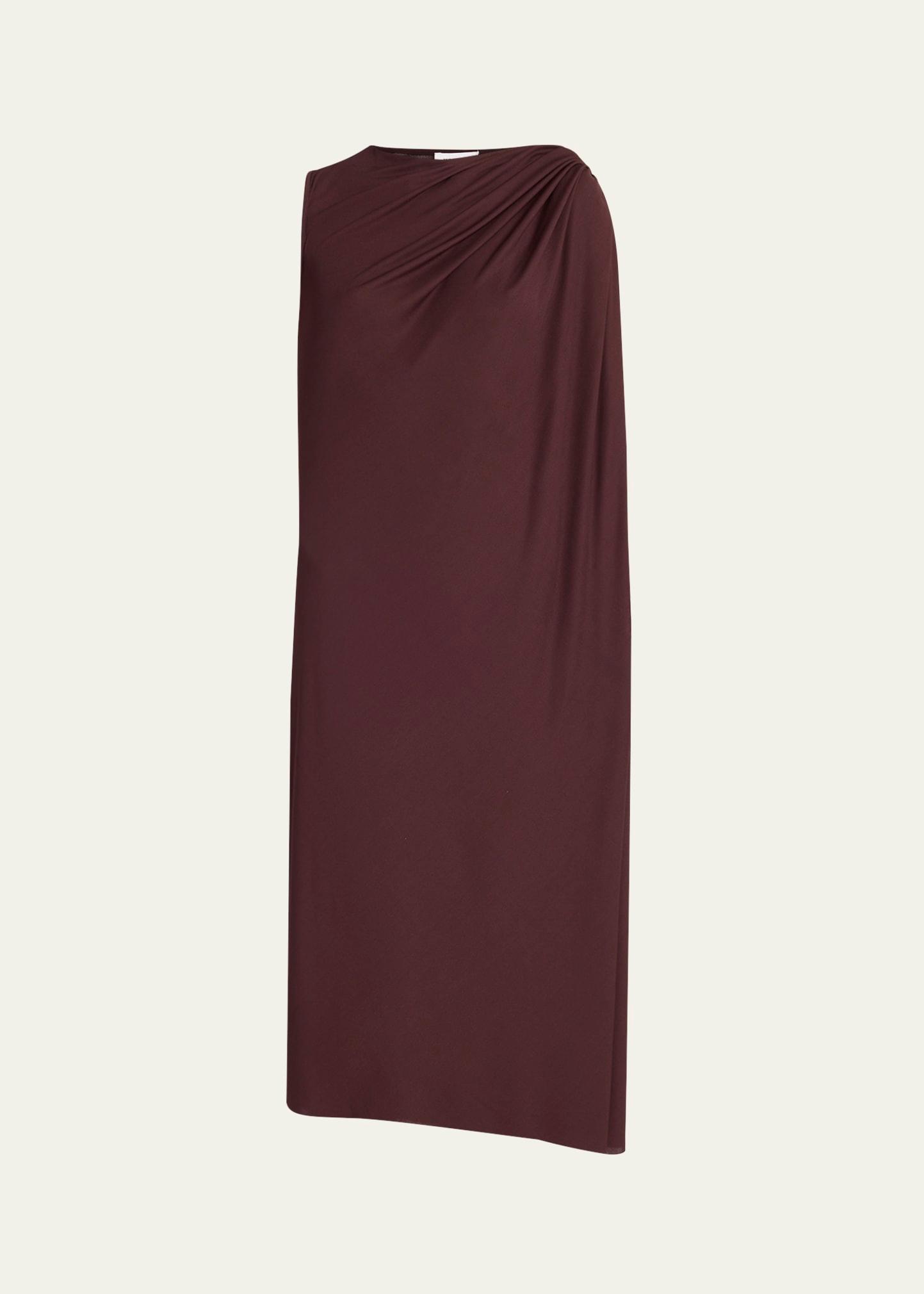 draped sleeveless midi dress