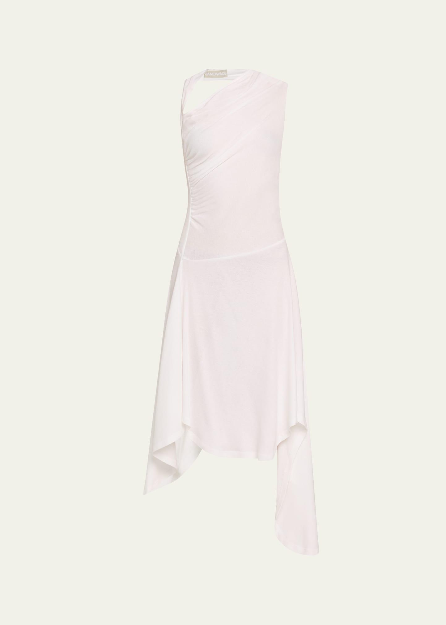 draped sleeveless midi dress