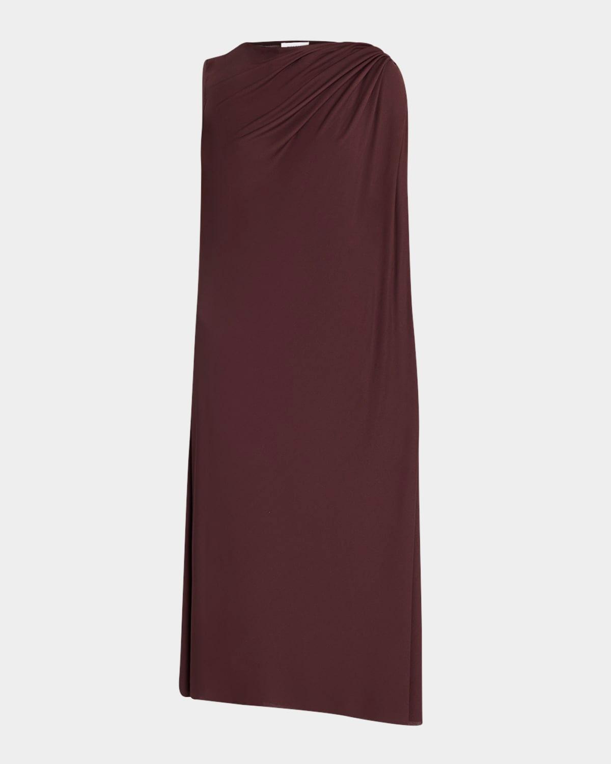 draped sleeveless midi dress