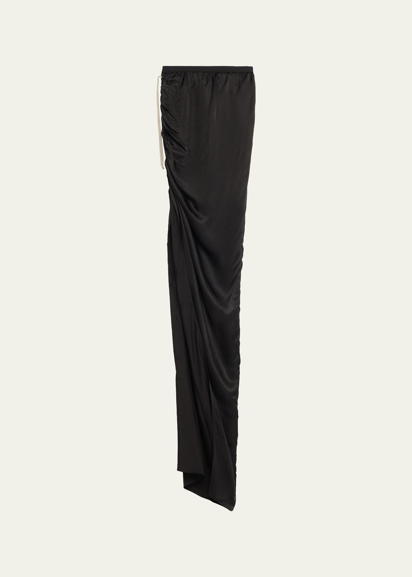draped slit maxi skirt