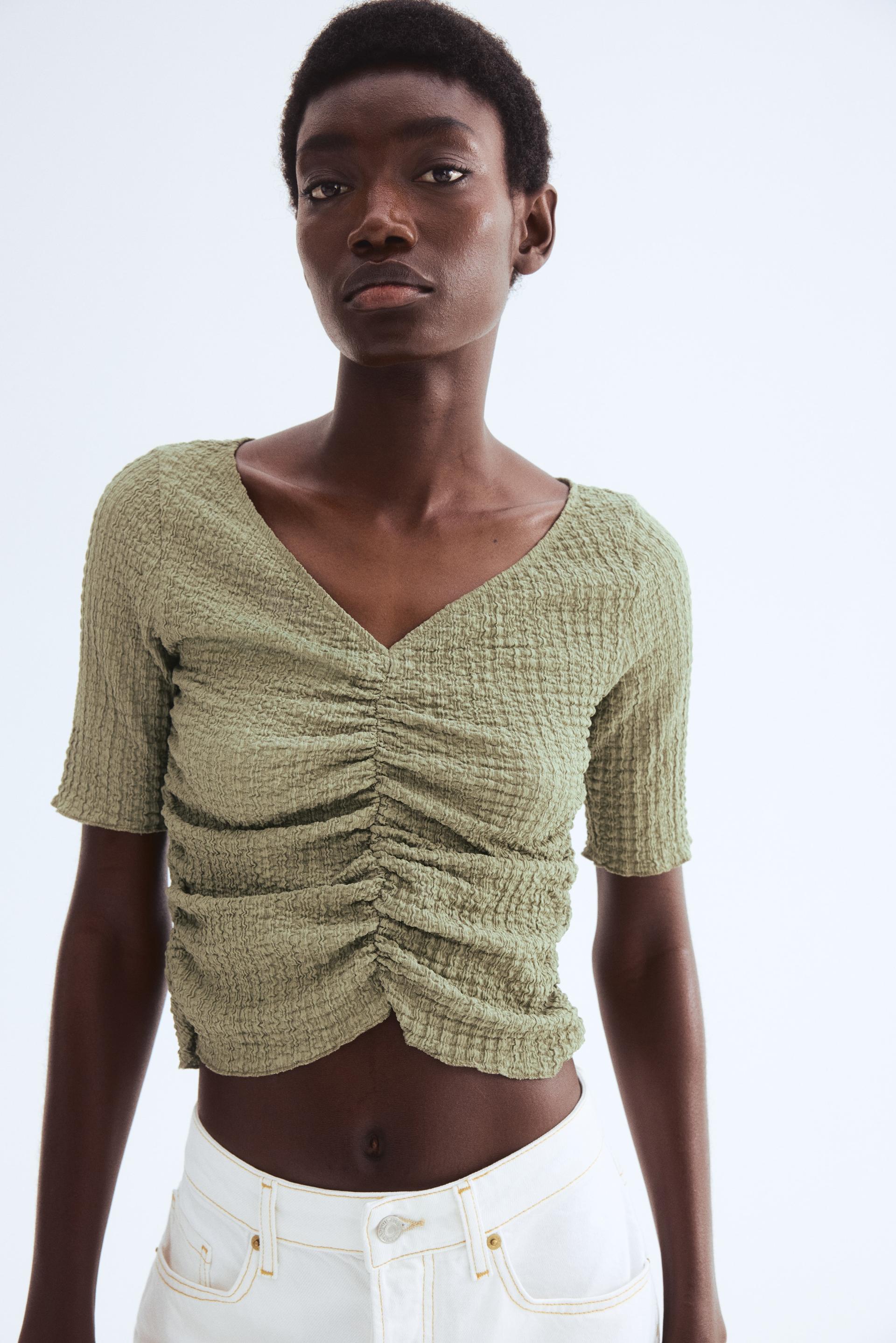 draped textured top