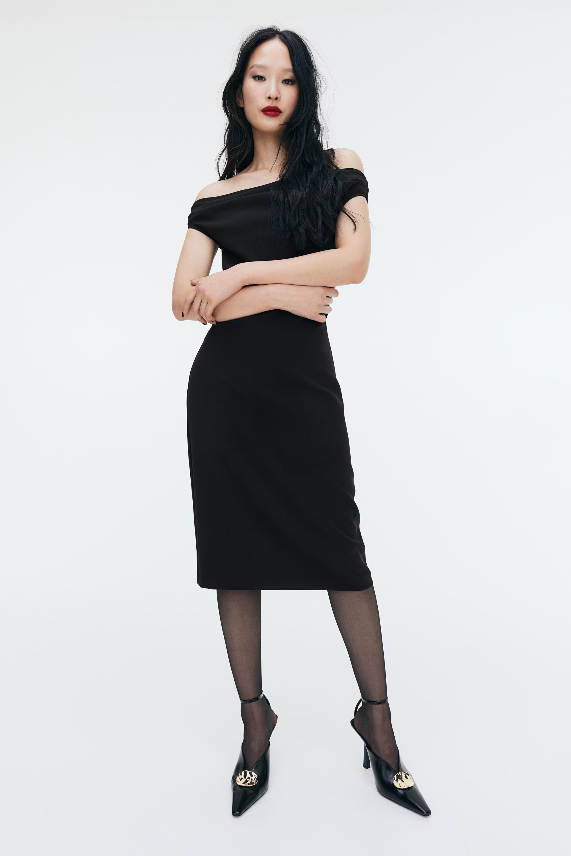 draped twill dress