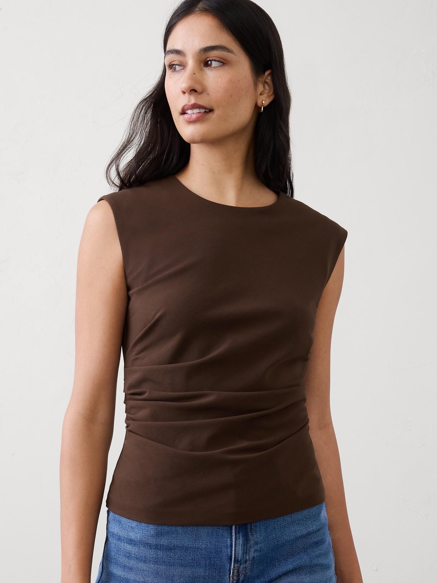 draped-waist top