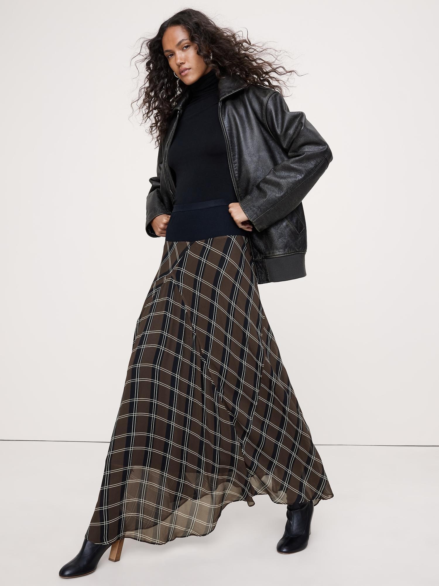 drapey georgette maxi skirt