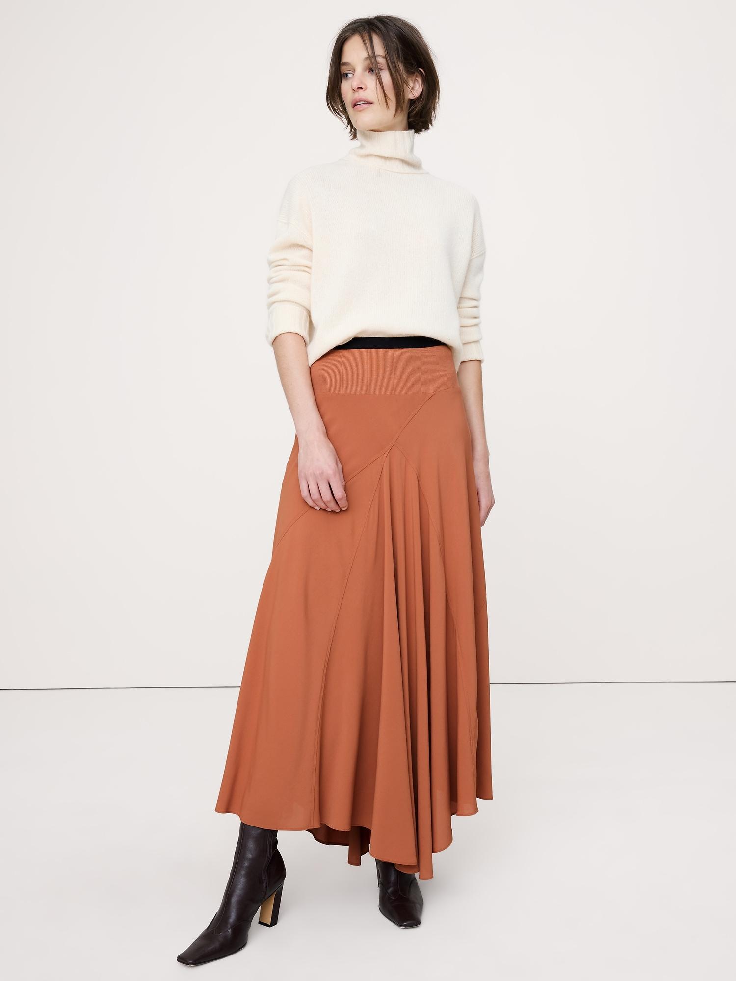 drapey georgette maxi skirt
