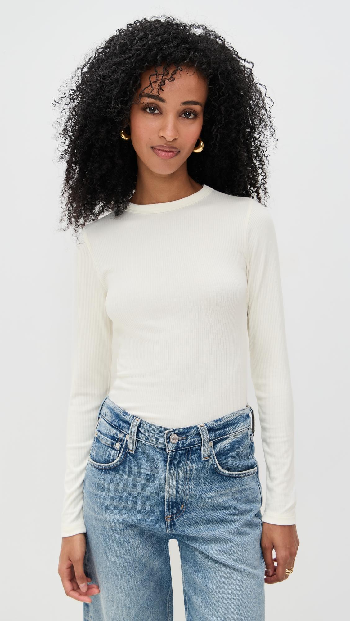 drapey rib long-sleeve tee